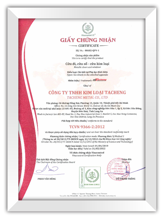 Certification of TCVN 9366-2:2012